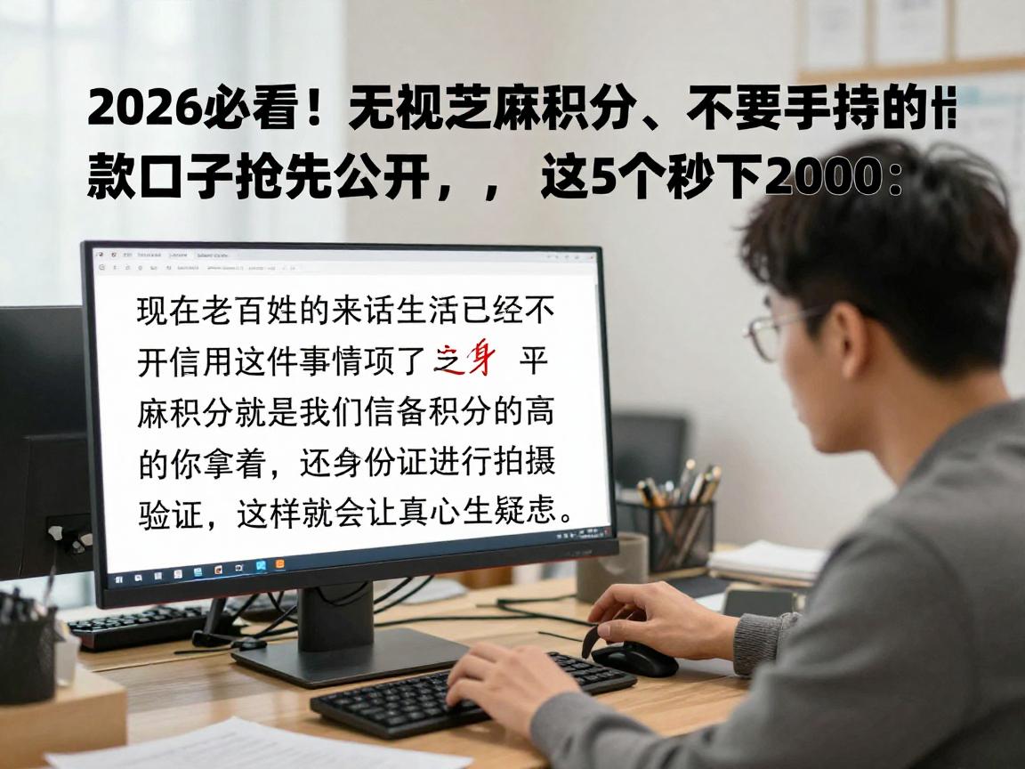 2026必看!无视芝麻积分、不要手持的借款口子抢先公开,这5个秒下2000