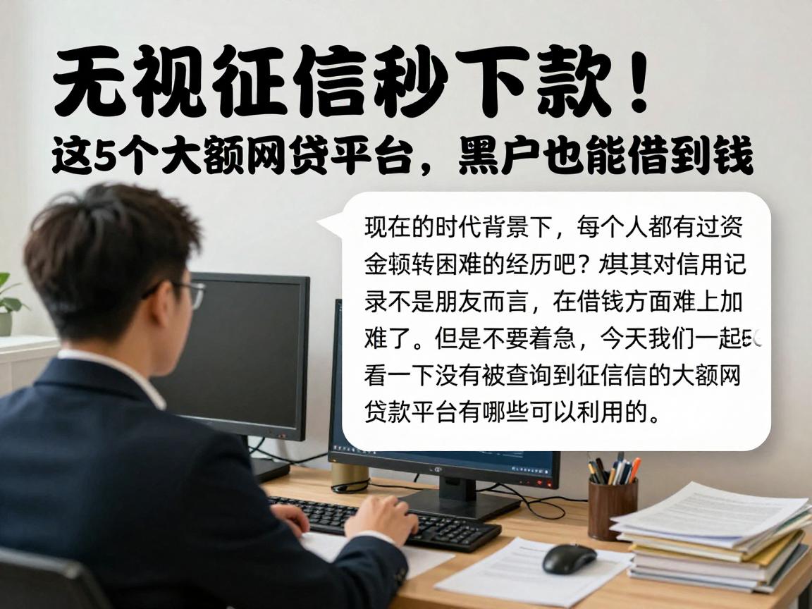 无视征信秒下款!这5个大额网贷平台,黑户也能借到钱