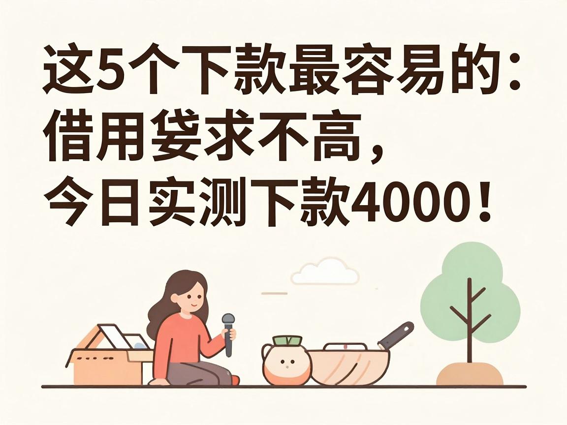 这5个下款最容易的信用贷款平台，借钱要求不高，今日实测下款4000！