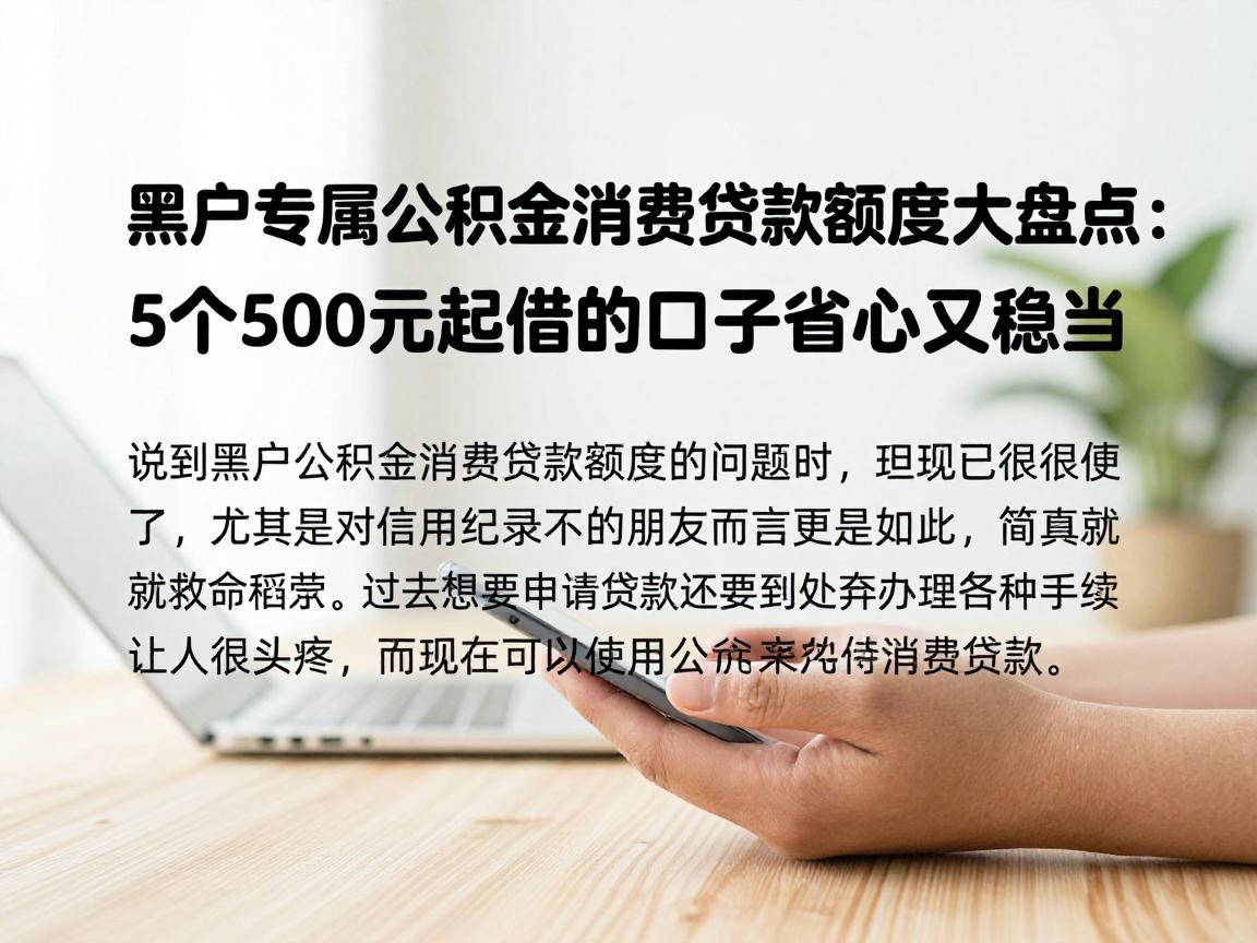 黑户专属公积金消费贷款额度大盘点：5个500元起借的口子省心又稳当