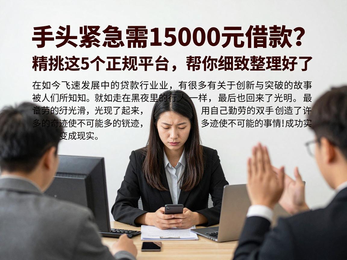 手头紧急需15000元借款?精挑这5个正规平台,帮你细致整理好了!