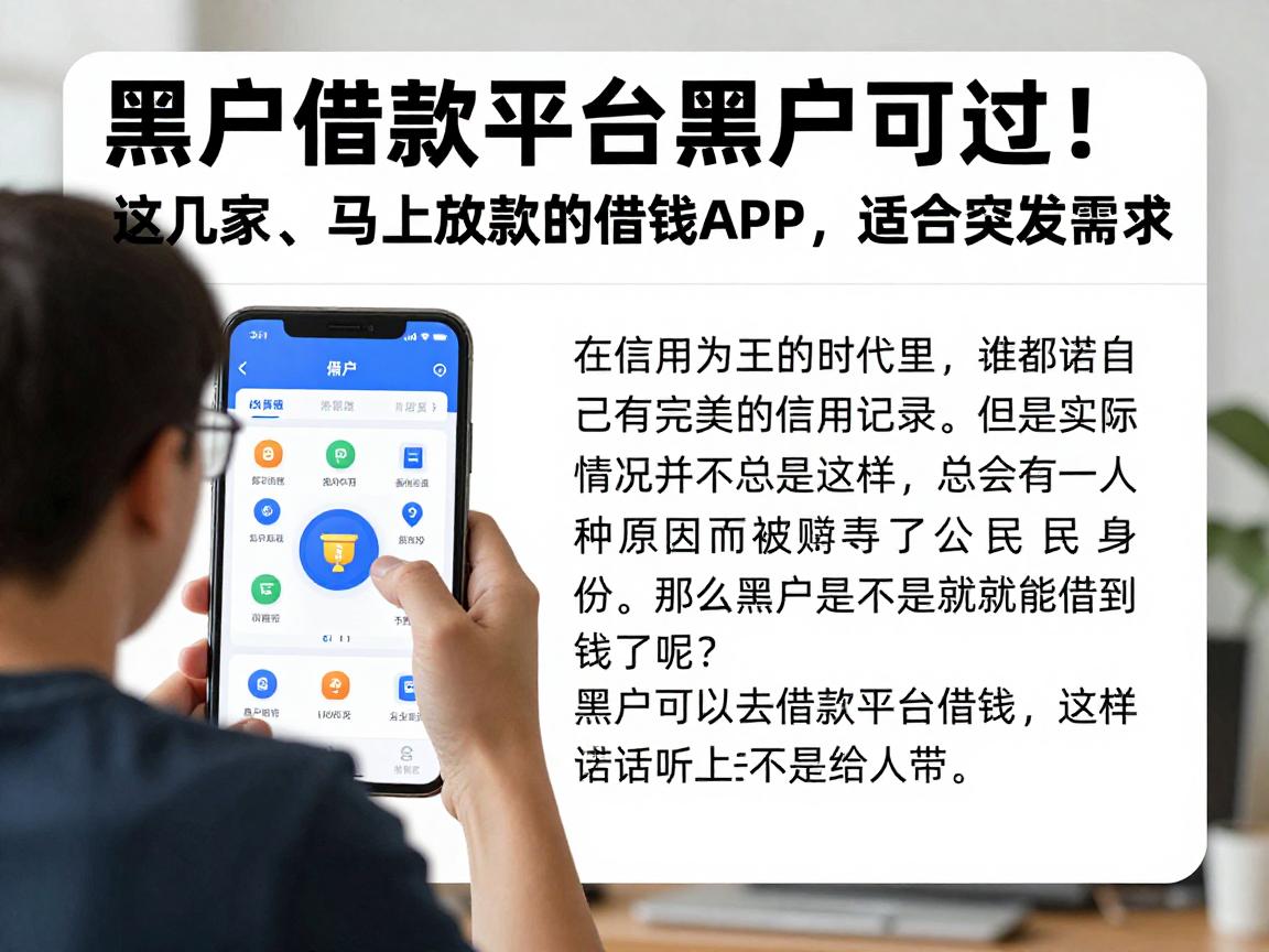 黑户借款平台黑户可过!这几家对征信要求不高、马上放款的借钱APP,适合突发需求