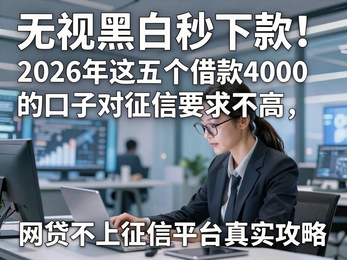 无视黑白秒下款！2026年这五个借款4000的口子对征信要求不高，网贷不上征信平台真实攻略