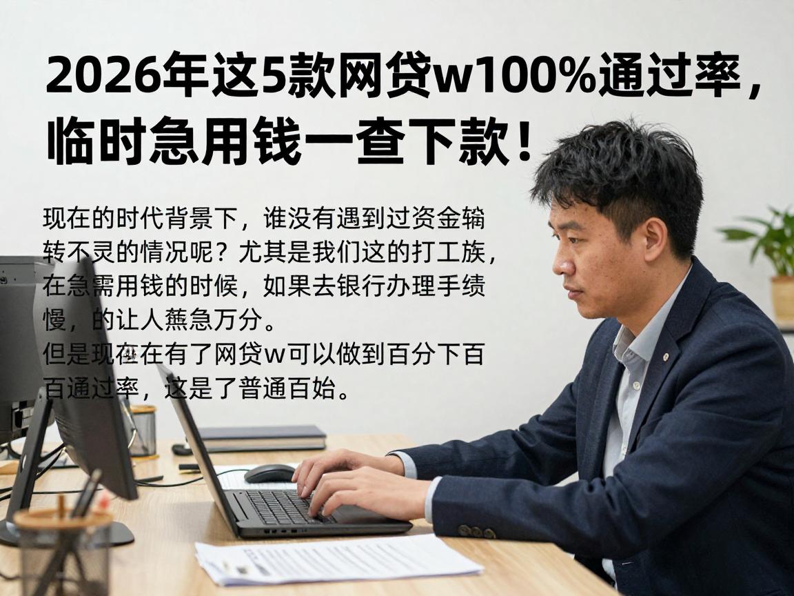 2026年这5款网贷w100%通过率，临时急用钱一查秒下款！