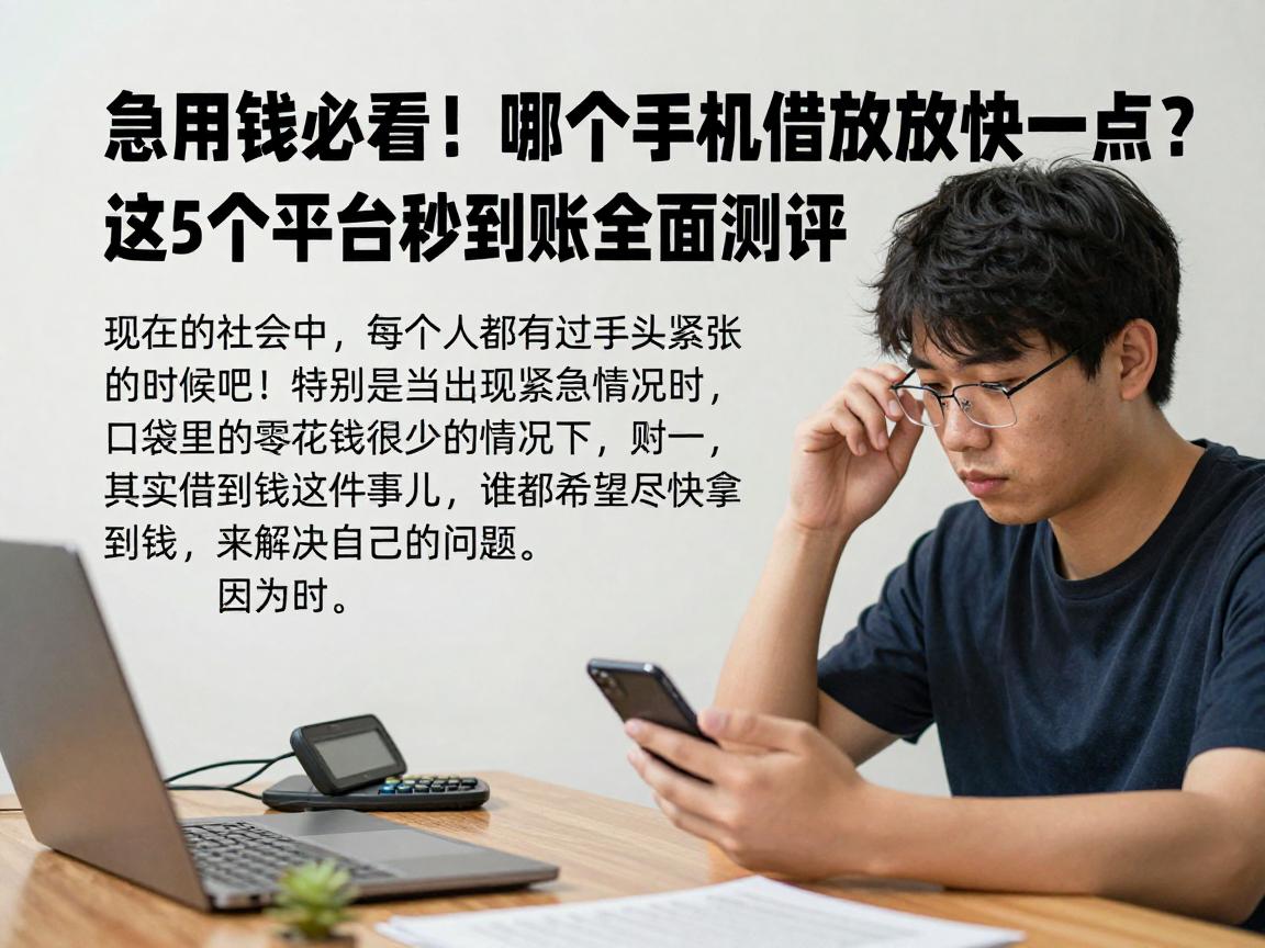急用钱必看!哪个手机借款放款快一点?这5个平台秒到账全面测评