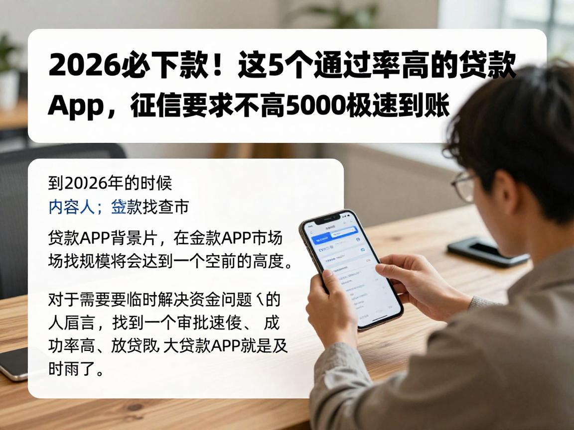 2026必下款！这5个通过率高的贷款app，征信要求不高5000极速到账