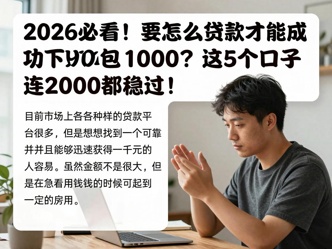 2026必看!要怎么贷款才能成功包下1000?这5个口子连2000都稳过!