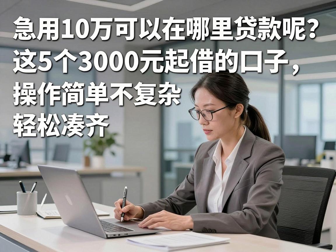 急用10万可以在哪里贷款呢?这5个3000元起借的口子,操作简单不复杂,轻松凑齐!