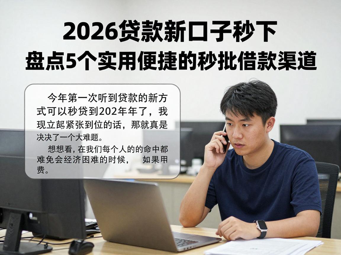 2026贷款新口子秒下，盘点5个实用便捷的秒批借款渠道