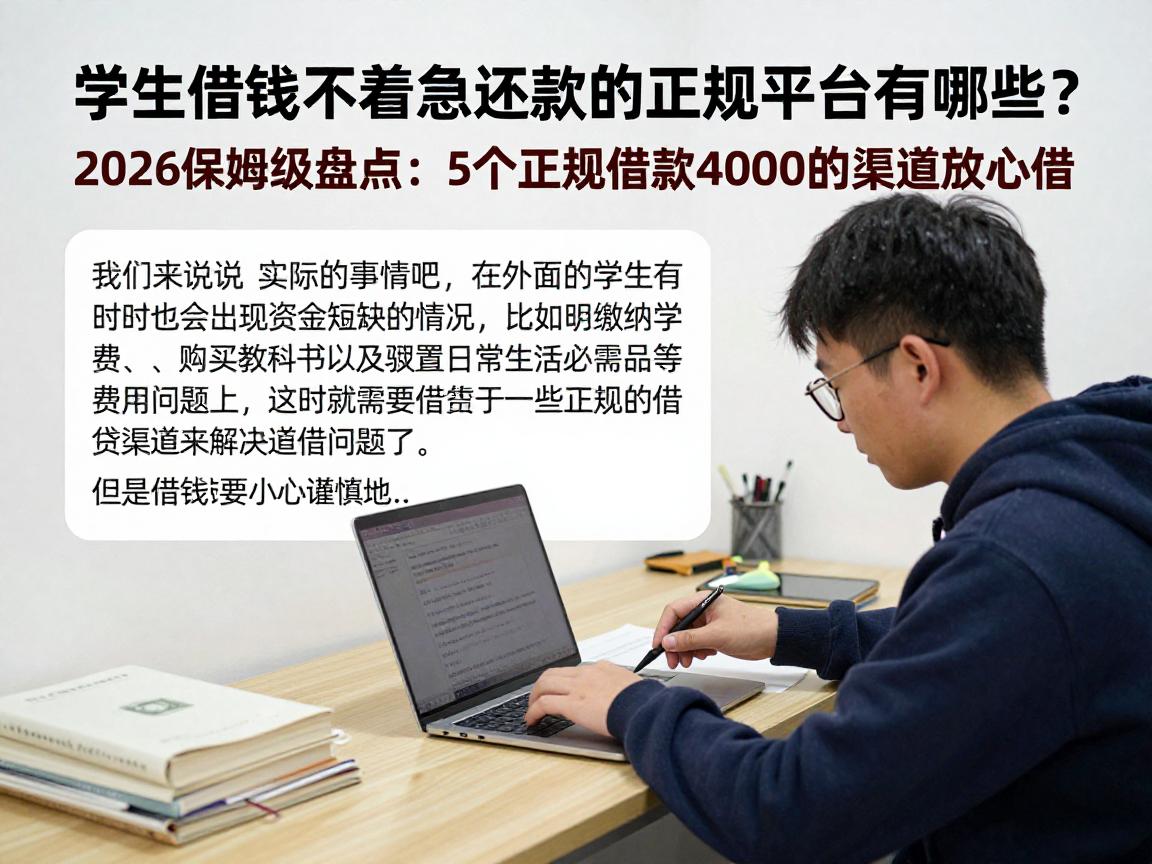 学生借钱不着急还款的正规平台有哪些？2026保姆级盘点：5个正规借款4000的渠道放心借