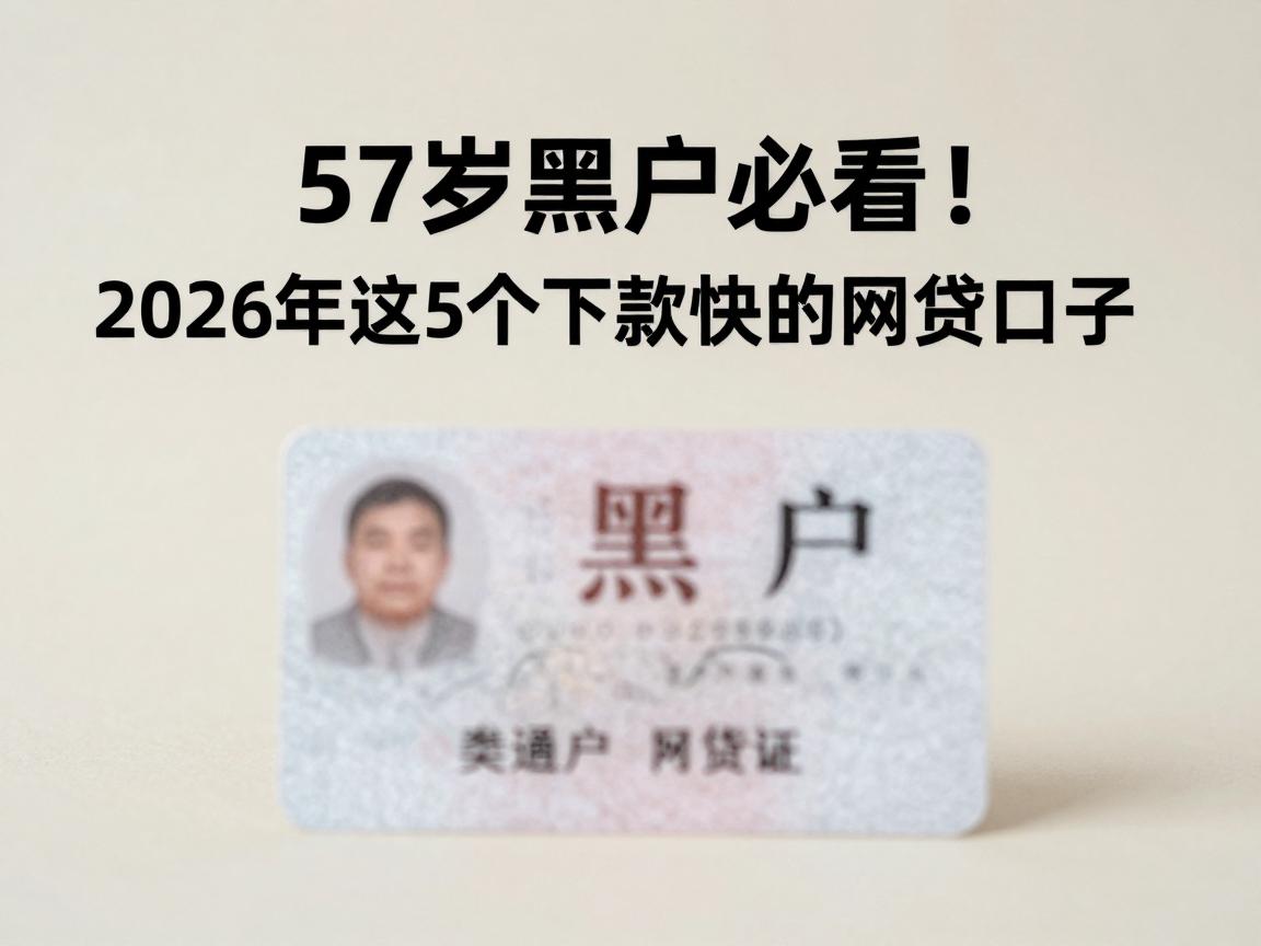 57岁黑户必看!2026年这5个下款快的网贷口子,黑户也能借