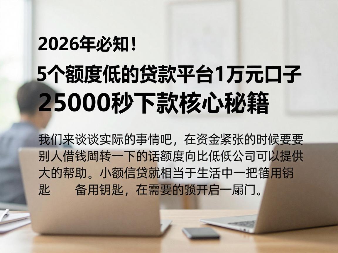2026年必知！5个额度低的贷款平台1万元口子，2500秒下款核心秘籍