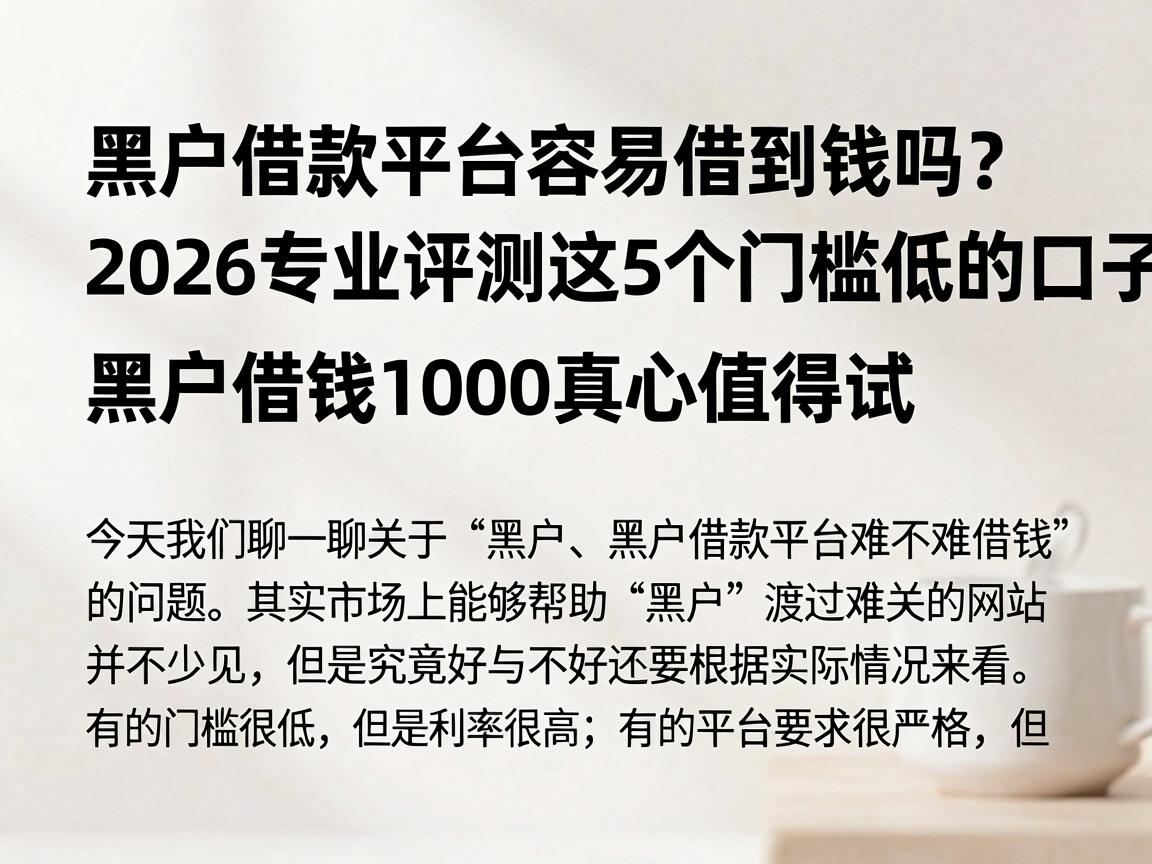 黑户借款平台容易借到钱吗?2026专业评测这5个门槛低的口子,黑户借钱1000真心值得试