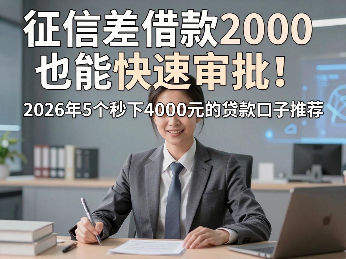 征信差借款2000也能快速审批!2026年5个秒下4000元的贷款口子推荐