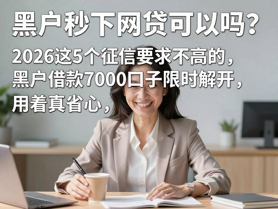 黑户秒下网贷可以吗?2026这5个征信要求不高的黑户借款7000口子限时解开,用着真省心