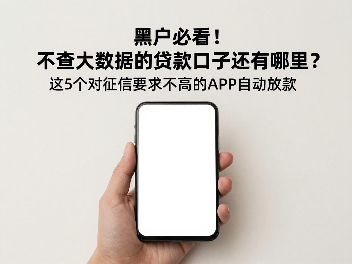 黑户必看!不查大数据的贷款口子还有哪里?这5个对征信要求不高的APP自动放款