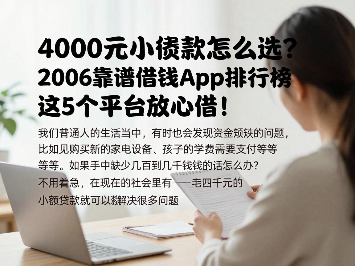 4000元小额贷款怎么选?2026靠谱借钱App排行榜,这5个平台放心借!