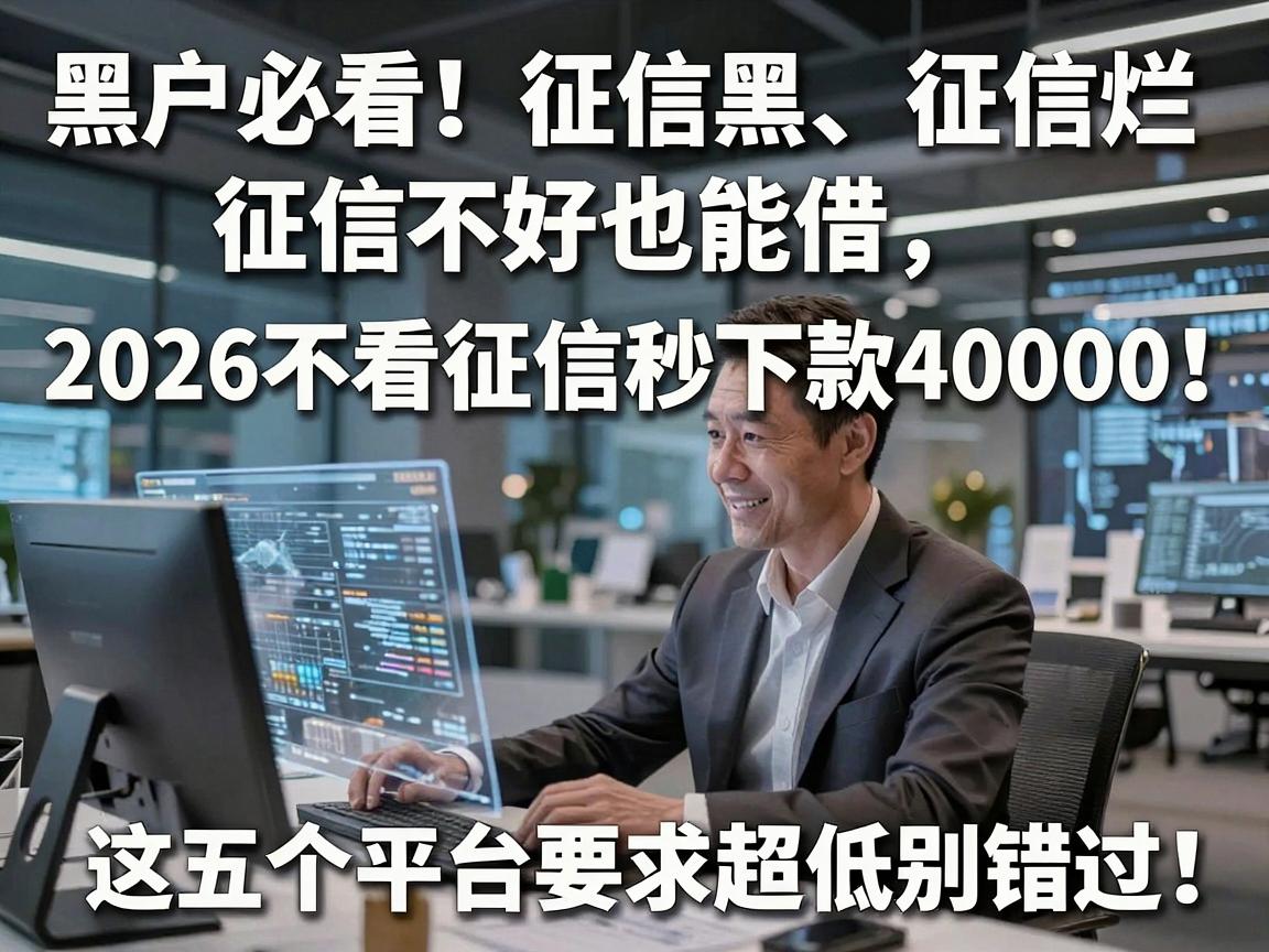 黑户必看!征信黑、征信烂、征信不好也能借,2026不看征信秒下款40000,这五个平台要求超低别错过!