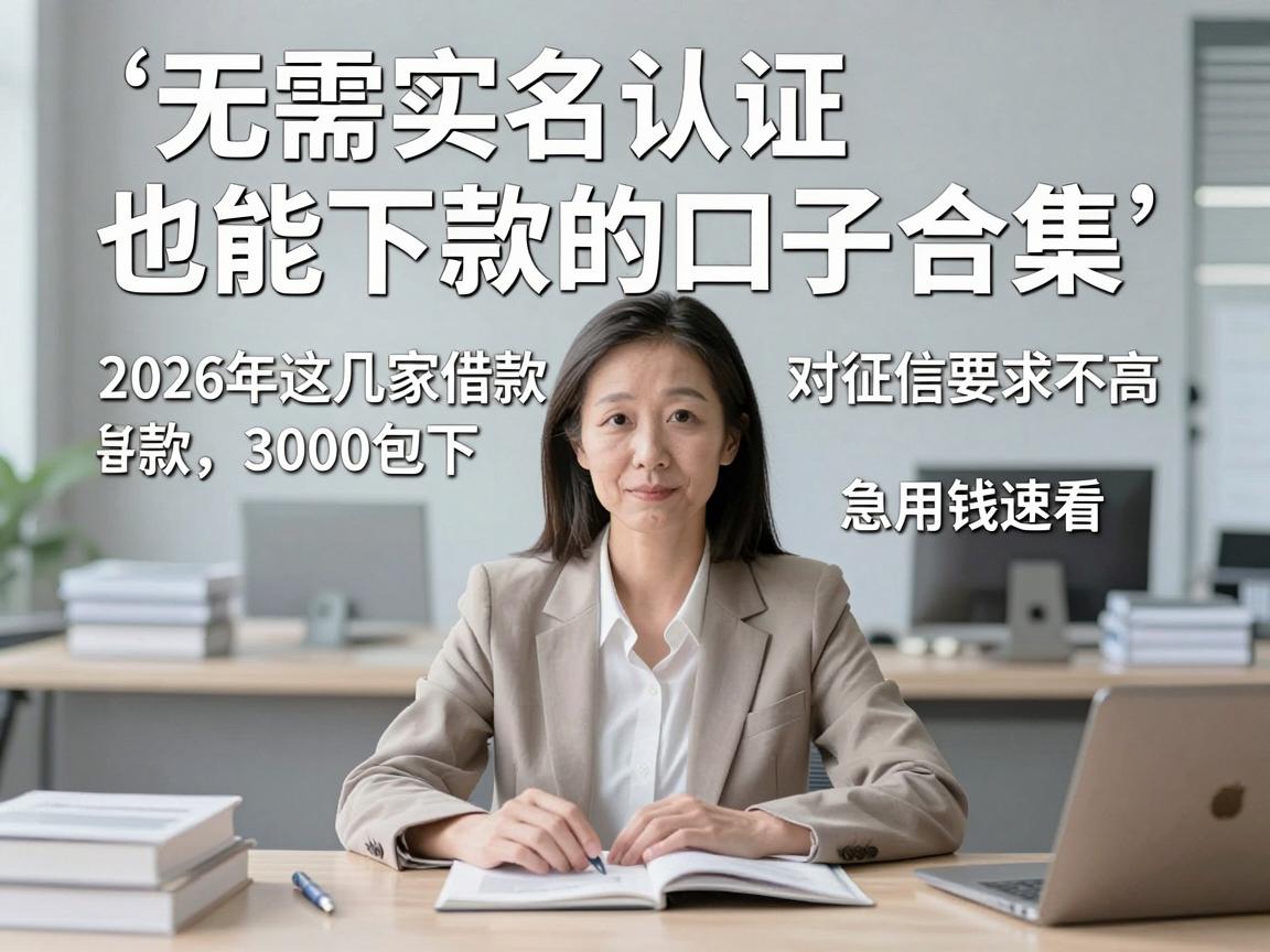无需实名认证也能下款的口子合集,2026年这几家借款3000包下、对征信要求不高,急用钱速看