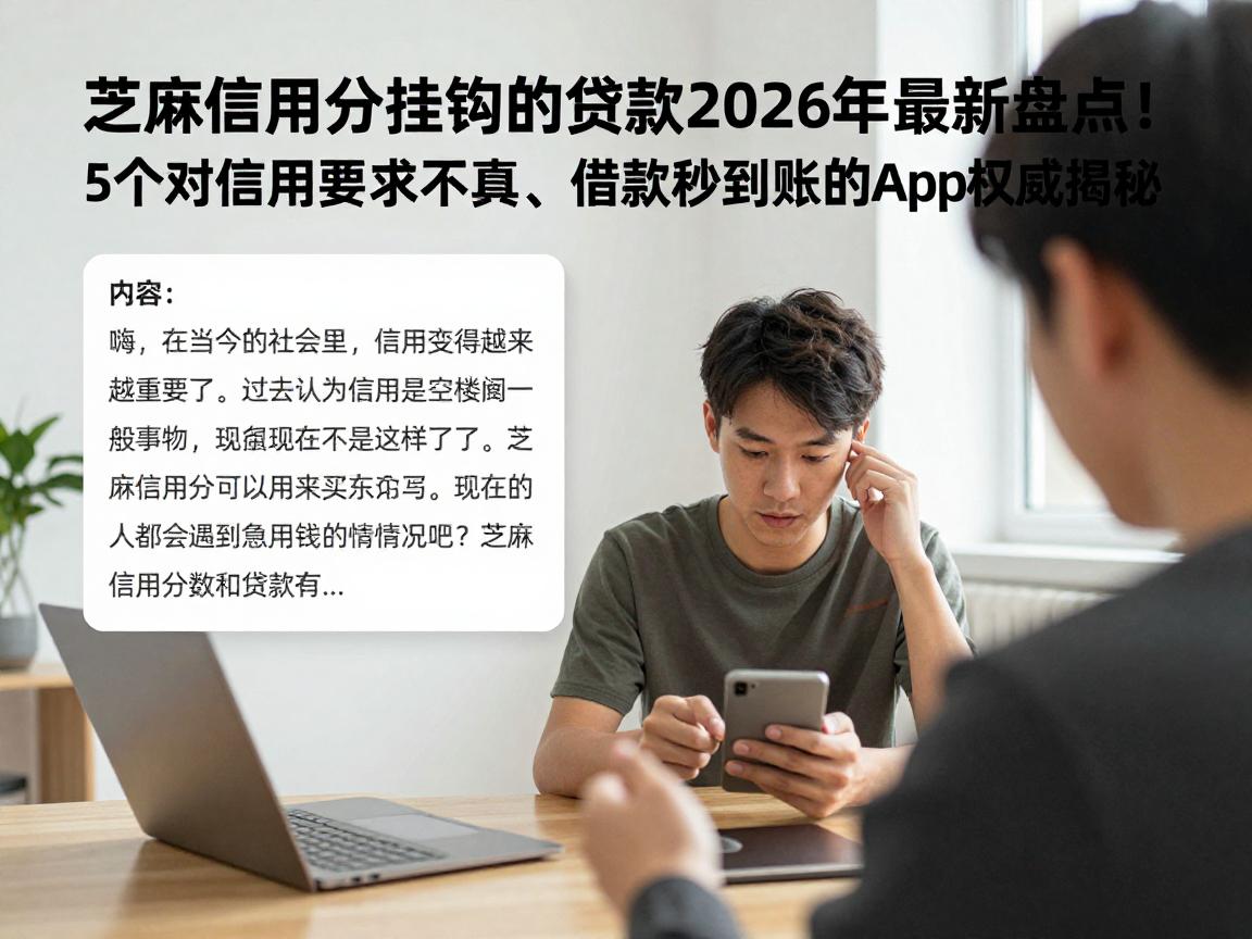 芝麻信用分挂钩的贷款2026年最新盘点！5个对信用要求不高、借款秒到账的App权威揭秘