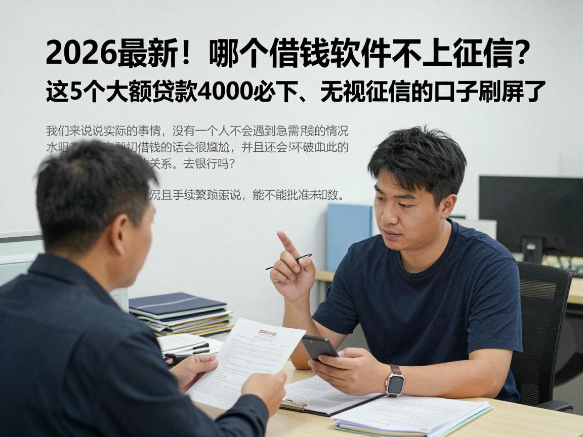 2026最新！哪个借钱软件不上征信？这5个大额贷款4000必下、无视征信的口子刷屏了
