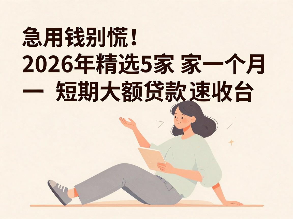 急用钱别慌！2026年精选5家一个月短期大额贷款平台速收藏