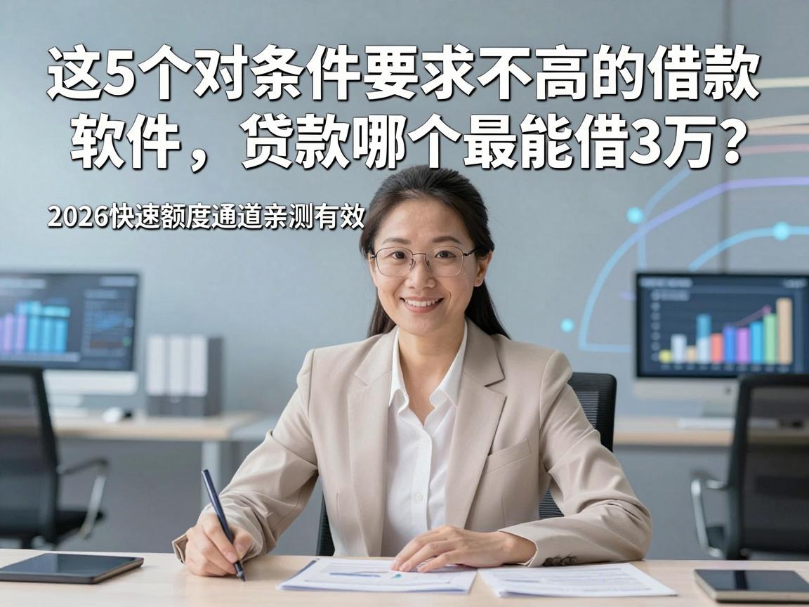这5个对条件要求不高的借款软件，贷款哪个最能借3万？2026快速额度通道亲测有效