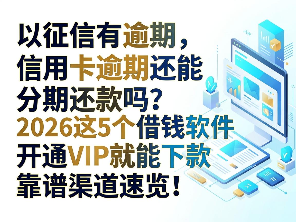 征信有逾期、信用卡逾期还能分期还款吗？2026这5个借钱软件开通VIP就能下款，靠谱渠道速览！