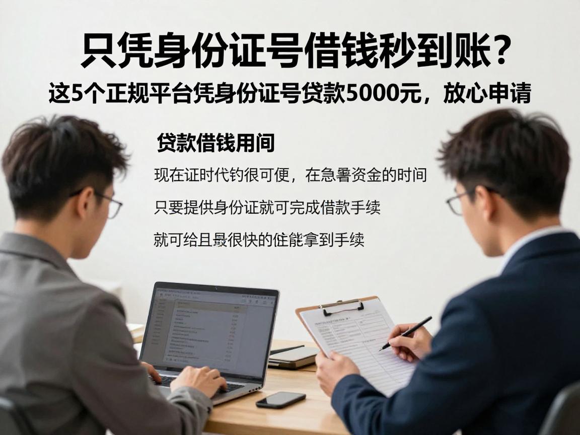 只凭身份证号借钱秒到账?这5个正规平台凭身份证号贷款5000元,放心申请