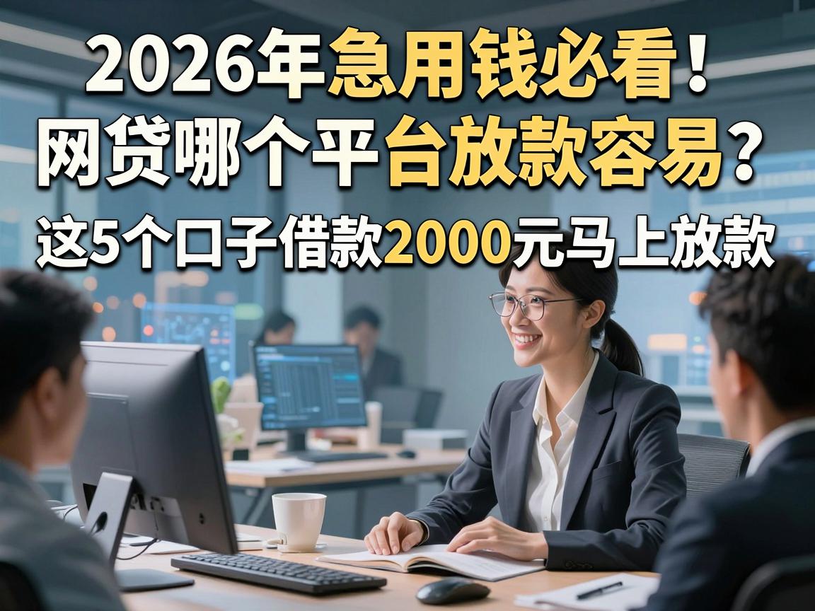 2026年急用钱必看!网贷哪个平台放款容易?这5个口子借款2000元马上放款