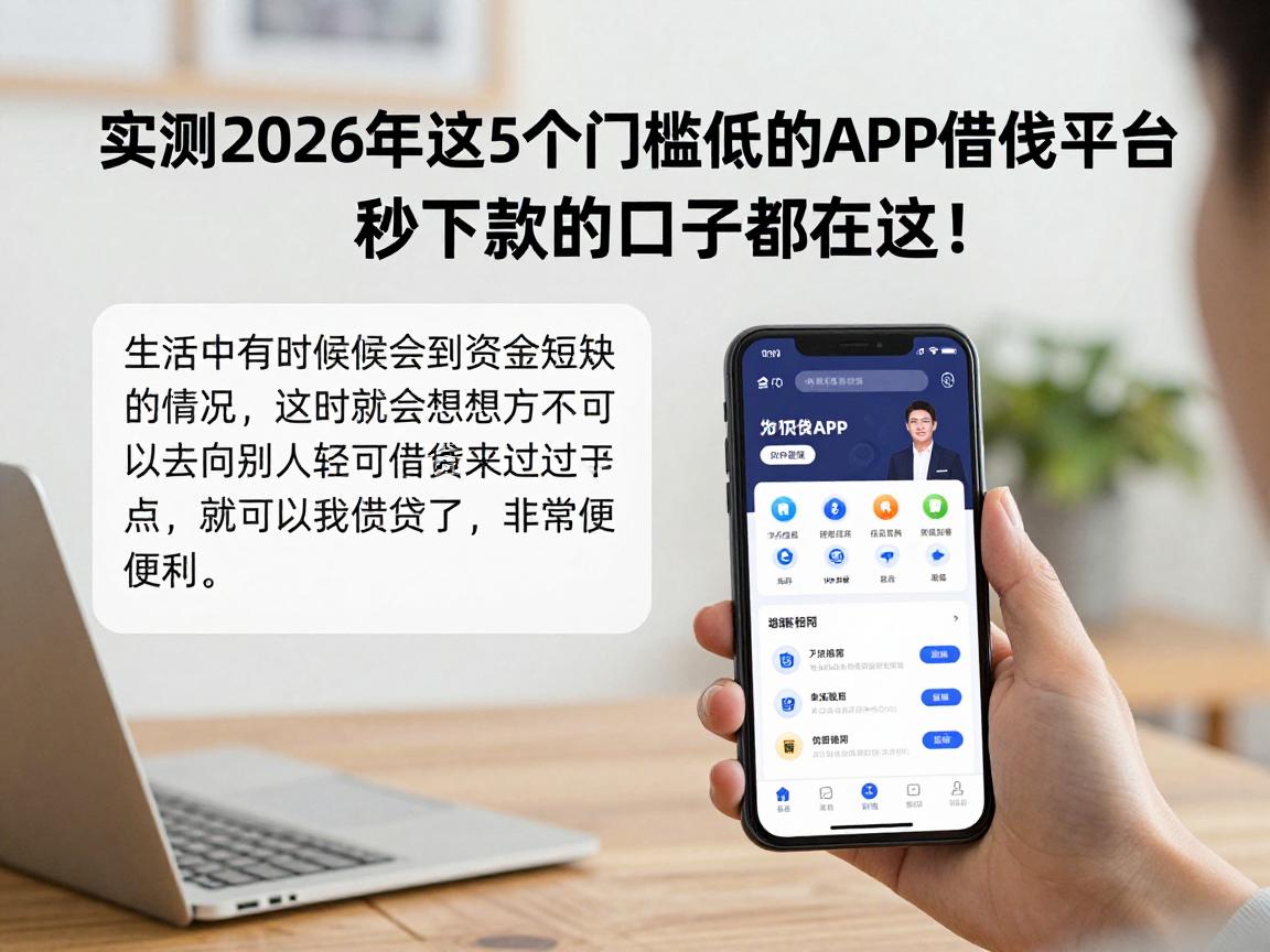 实测2026年这5个门槛低的APP借钱平台，秒下款的口子都在这！