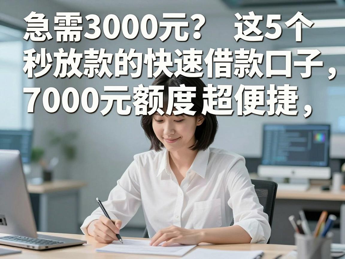 急需3000元?这5个秒放款的快速借款口子,7000元额度超便捷!