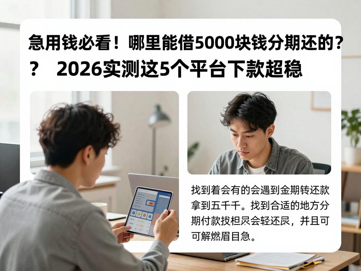 急用钱必看！哪里能借5000块钱分期还的？2026实测这5个平台下款超稳