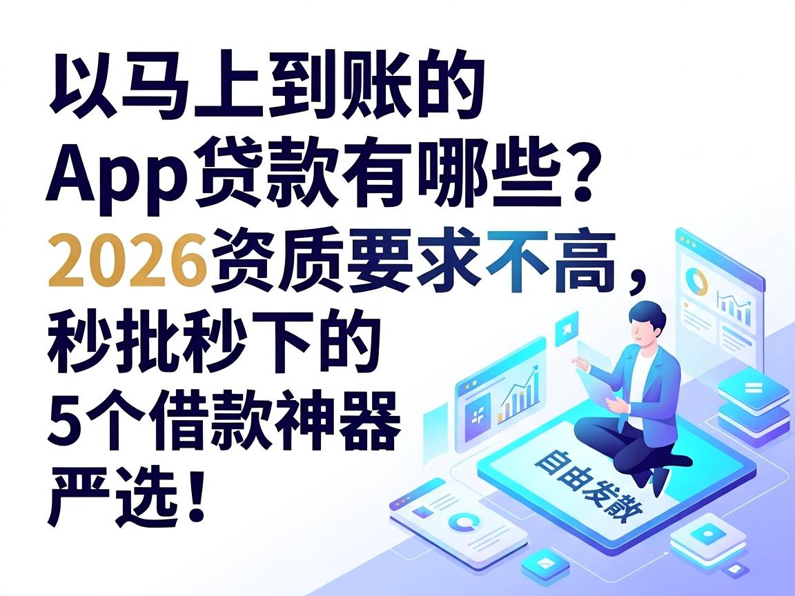 马上到账的App贷款有哪些？2026资质要求不高、秒批秒下的5个借款神器严选！