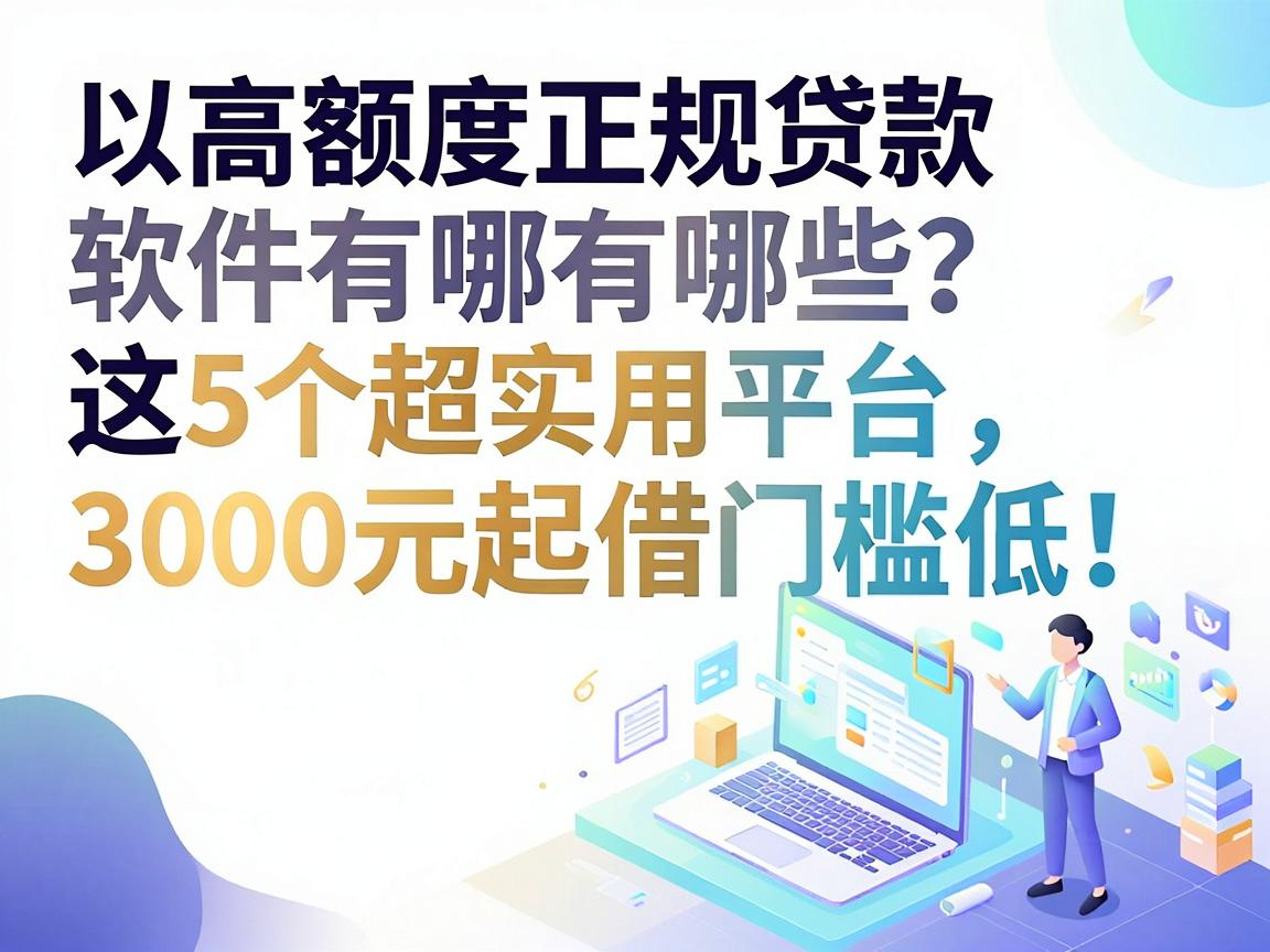 高额度正规贷款软件有哪些？这5个超实用平台，3000元起借门槛低！