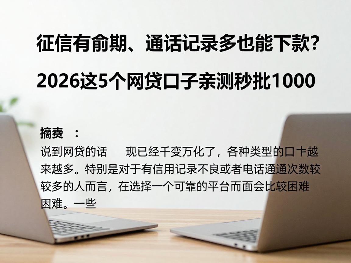 征信有逾期、通话记录多也能下款?2026这5个网贷口子亲测秒批1000