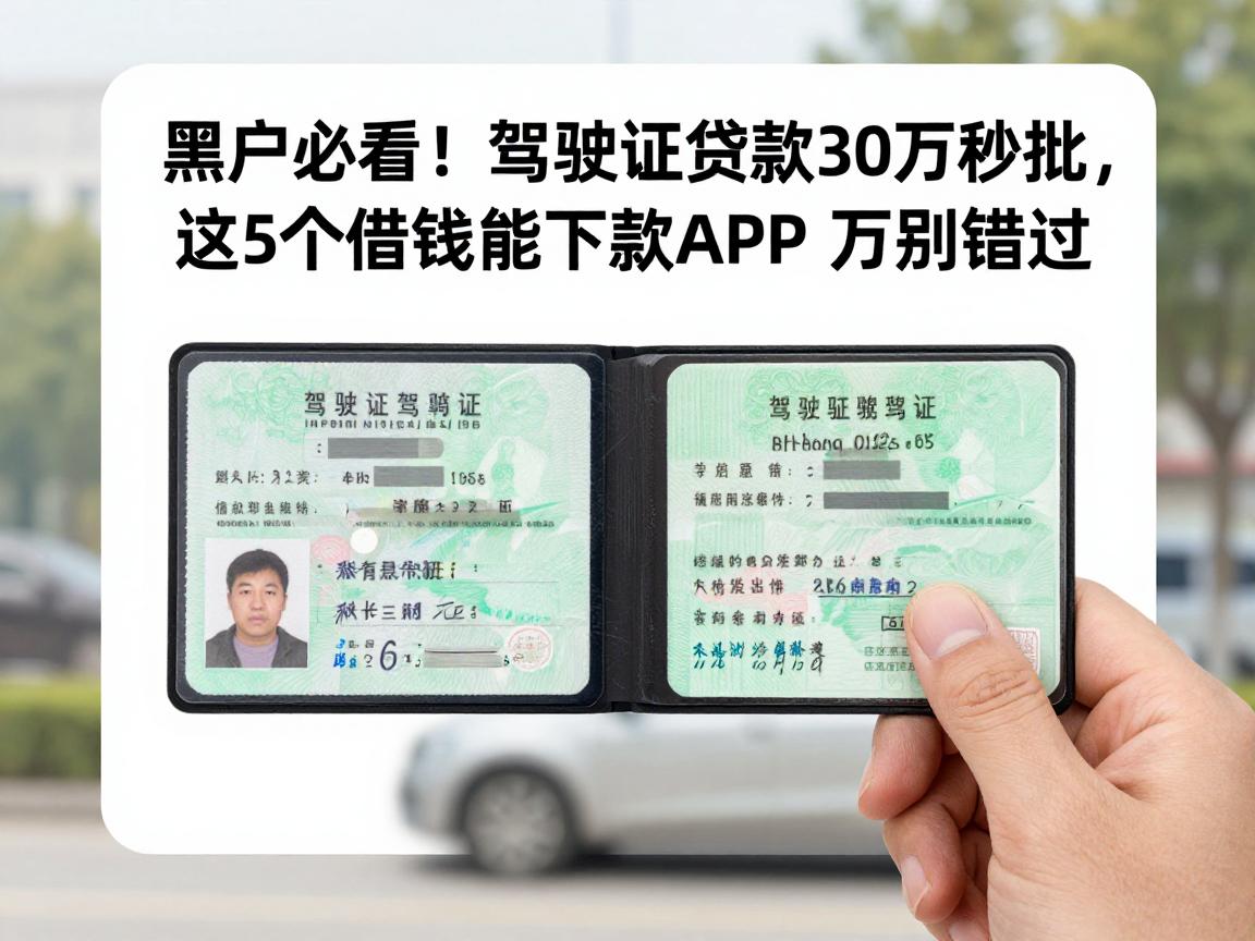 黑户必看！驾驶证贷款30万秒批，这5个借钱能下款APP千万别错过