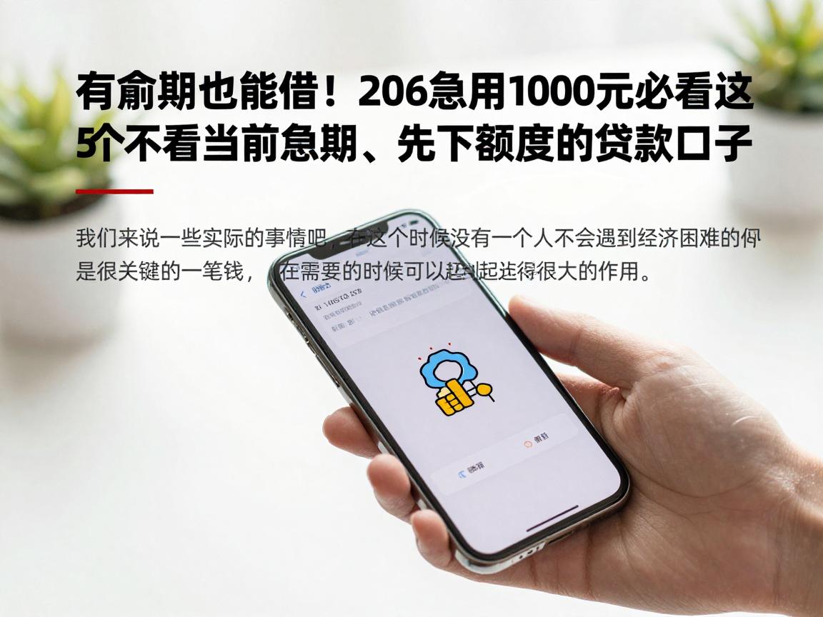有逾期也能借！2026急用1000元必看这5个不看当前逾期、先下额度的贷款口子