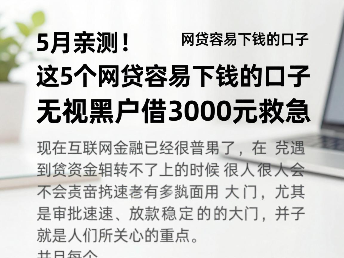 5月亲测！这5个网贷容易下钱的口子，无视黑户借3000元救急