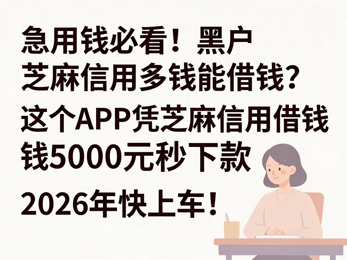 急用钱必看！黑户芝麻信用多钱能借钱？这5个APP凭芝麻信用借钱5000元秒下款，2026年快上车！