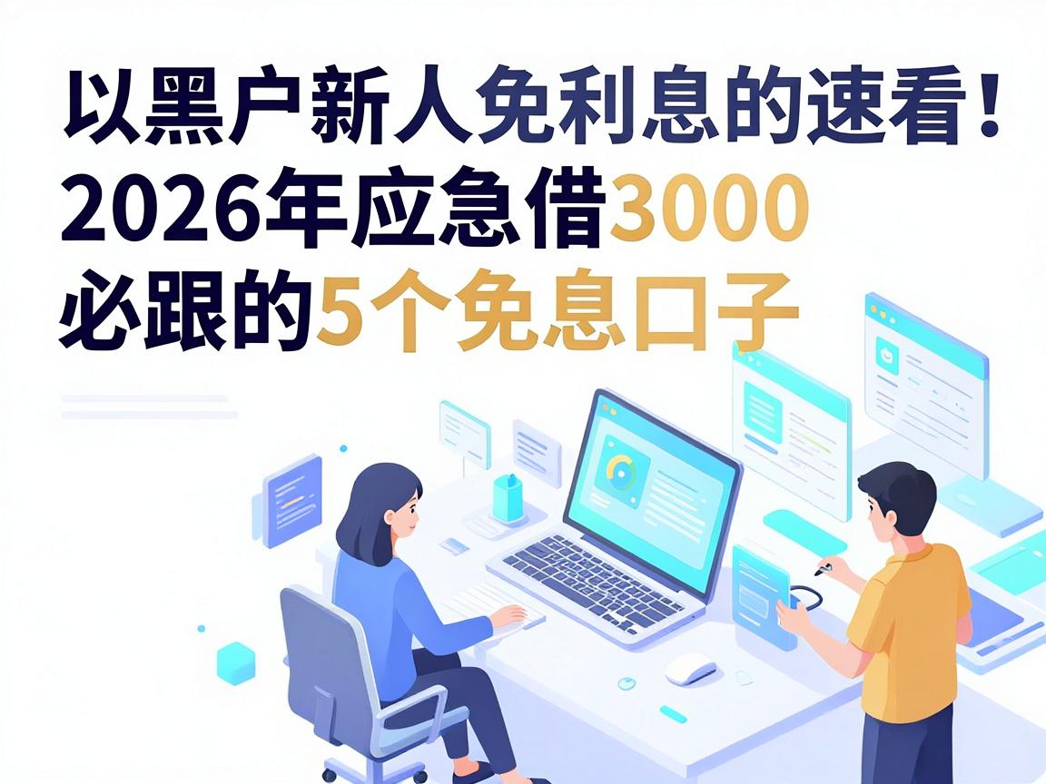 黑户新人免利息的贷款平台速看！2026年应急借3000必跟的5个免息口子
