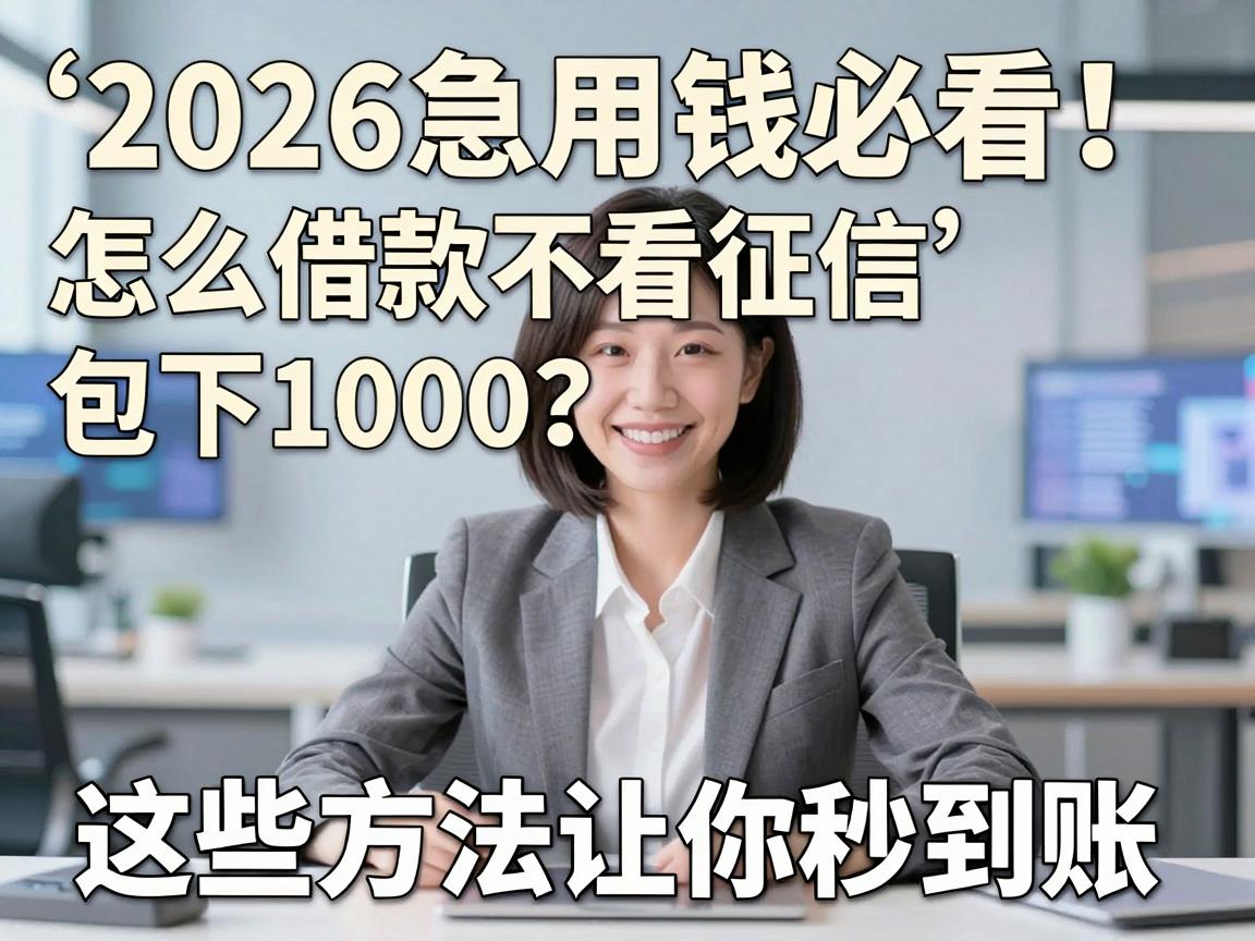 2026急用钱必看！怎么借款不看征信包下1000？这些方法让你秒到账！
