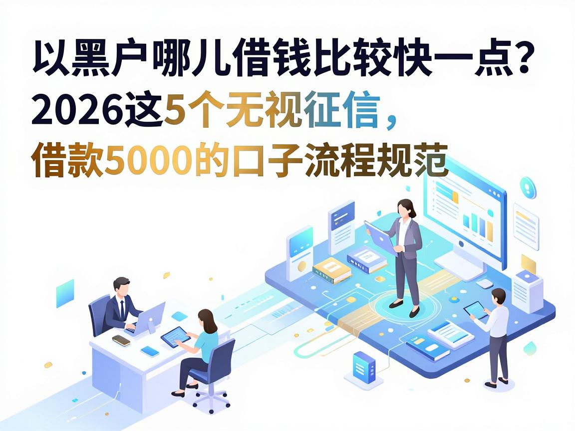 黑户哪儿借钱比较快一点?2026这5个无视征信、借款5000的口子流程规范到账快