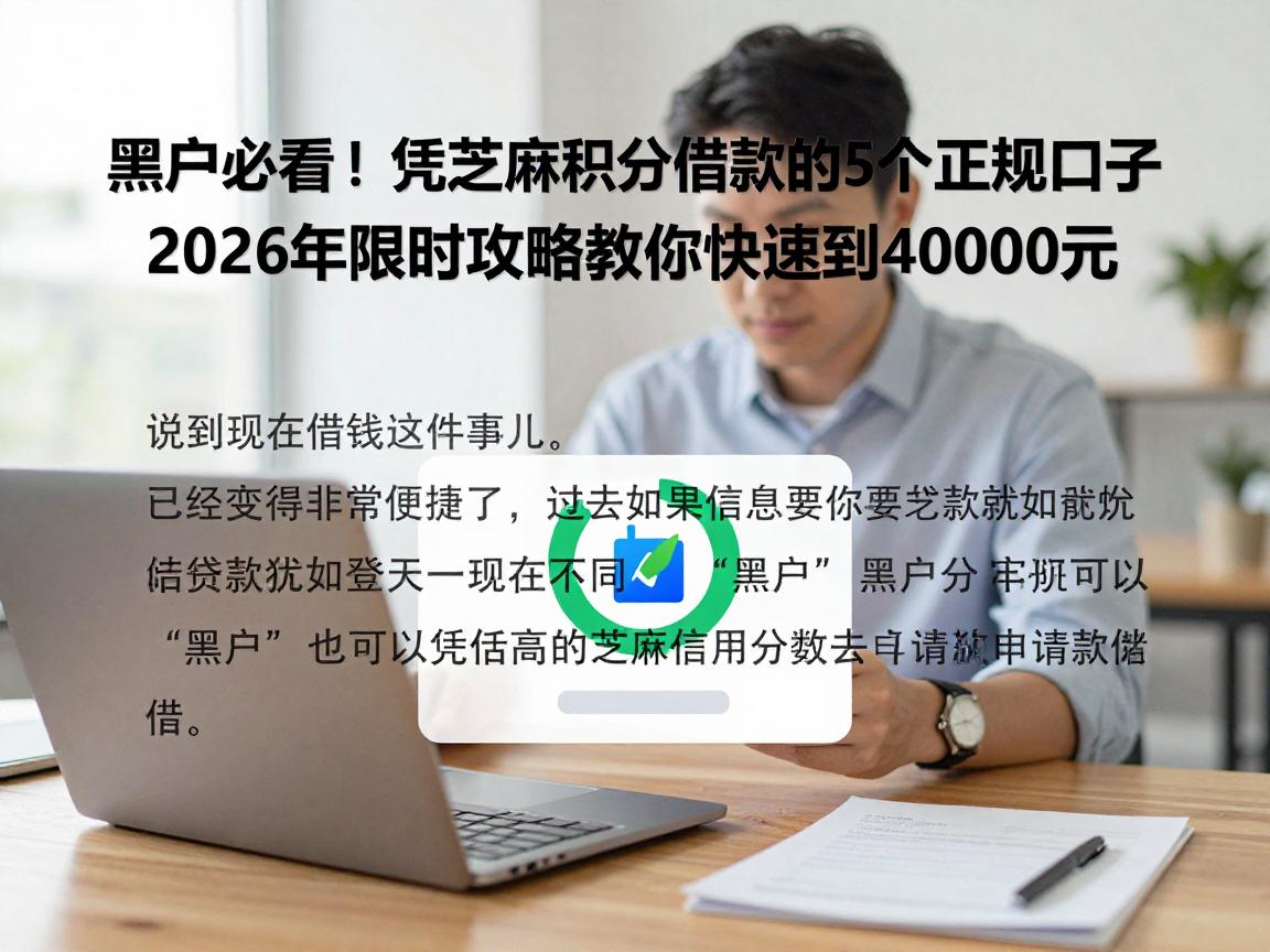 黑户必看!凭芝麻积分也能借款的5个正规口子,2026年限时攻略教你快速借到4000元