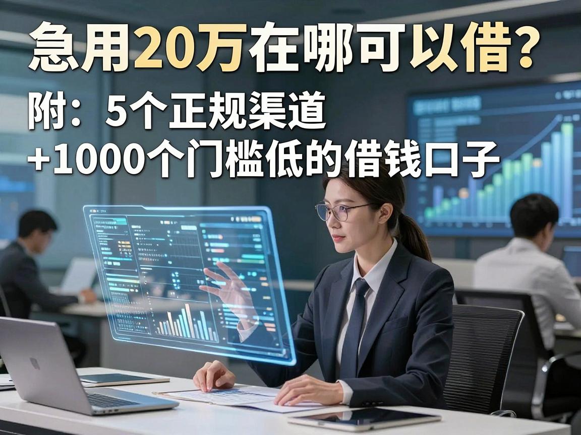 急用20万在哪可以借?附5个正规渠道+1000个门槛低的借钱口子