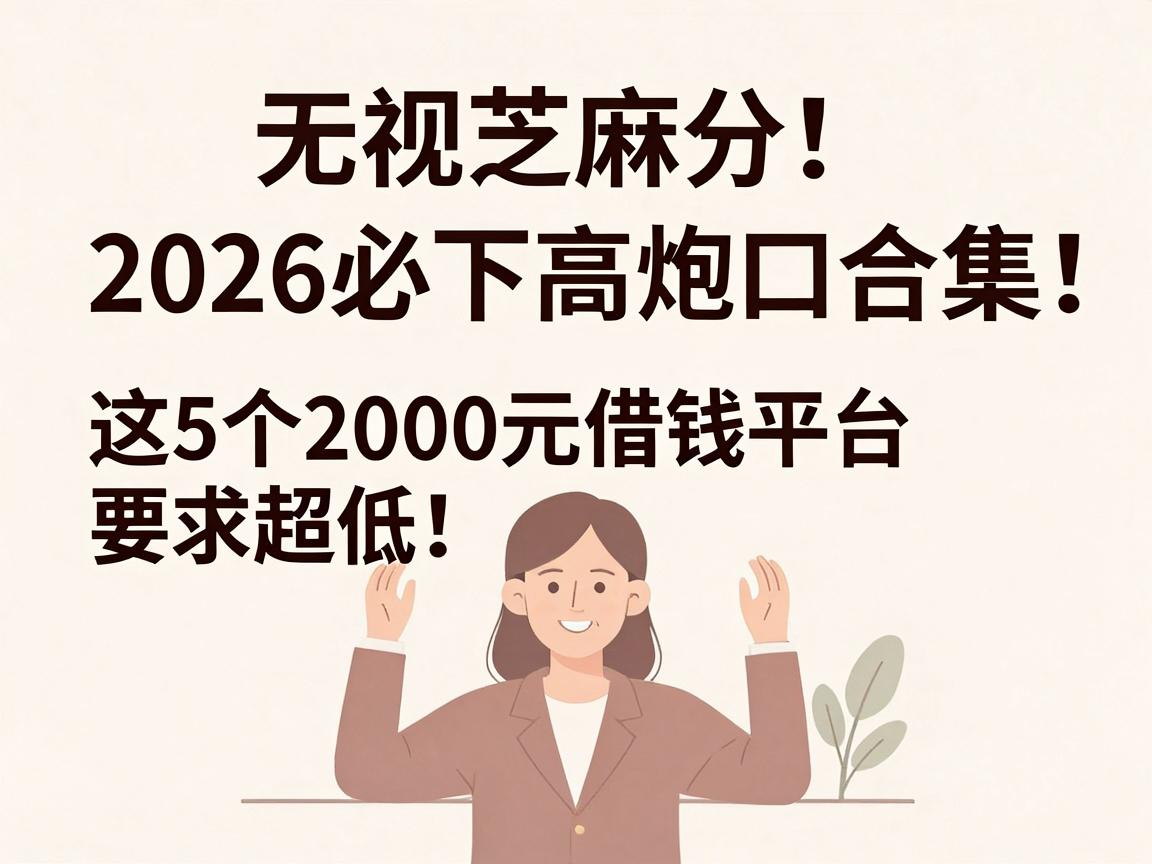 无视芝麻分!2026必下高炮口子合集,这5个2000元借钱平台信用要求超低!
