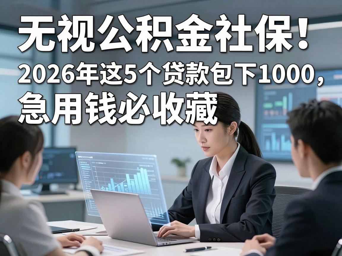 无视公积金社保!2026年这5个贷款包下1000,急用钱必收藏!