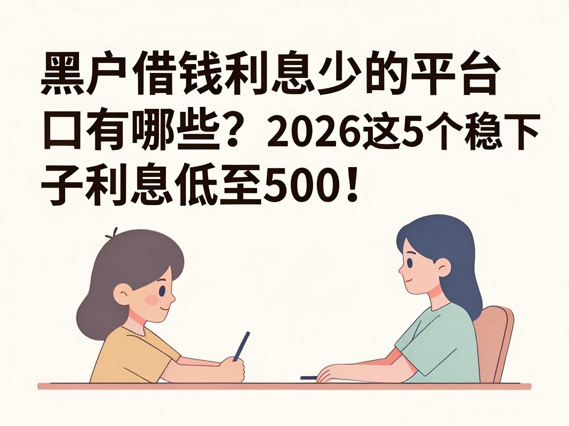 黑户借钱利息少的平台有哪些？2026这5个稳下口子利息低至500！