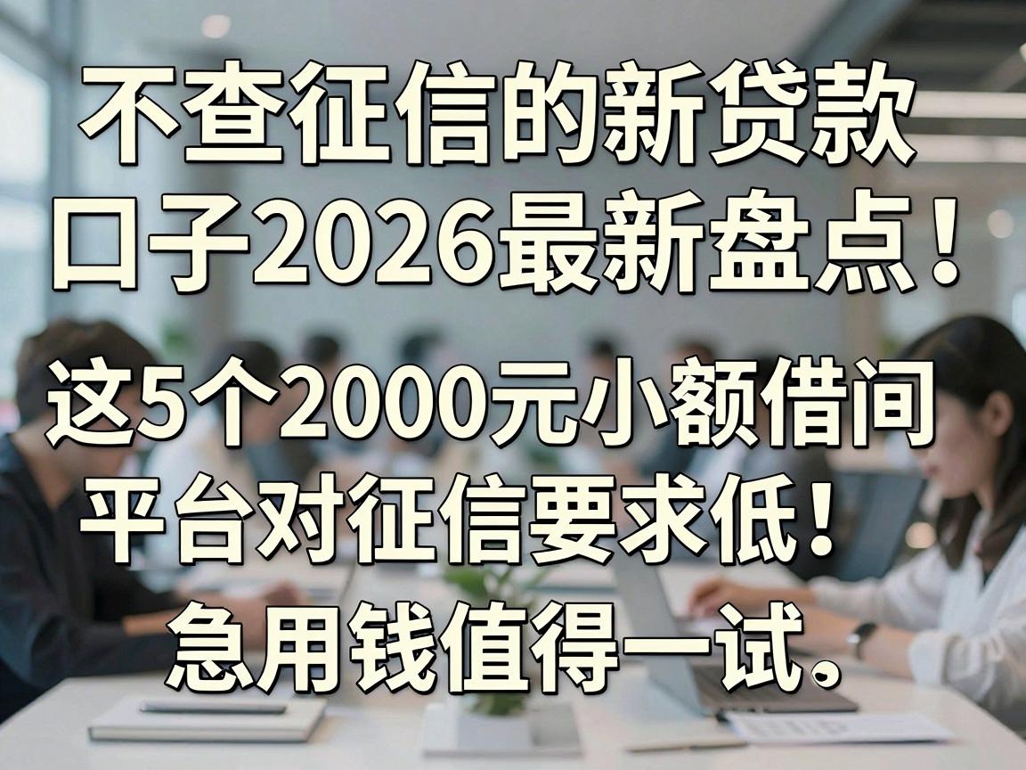 不查征信的新贷款口子2026最新盘点，这5个2000元小额借款平台对征信要求低，急用钱值得一试