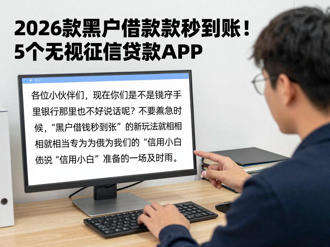 2026款黑户借款秒到账!5个无视征信贷款APP,马上放款灵活到账